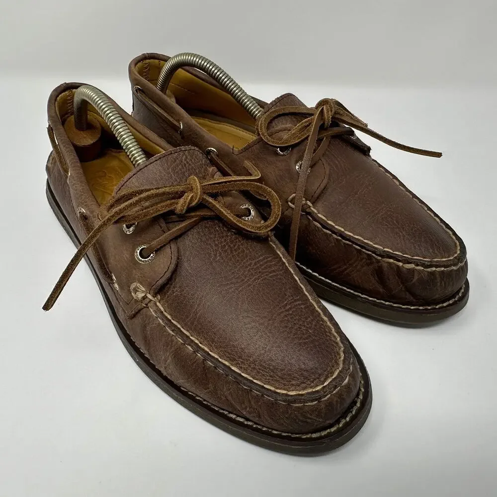 Sperry Gold Cup Leather 2-Eye Boat Shoes Mens 10 Brown Deck Casual Loafers Moc